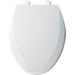 Toilet Seat, White Elong Closed Front Molded Wood Res