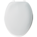 Toilet Seat, White Elong Closed Front Plastic w/Cover Res