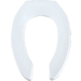 Toilet Seat, White Elong Open Front Self-Sustaining Comm